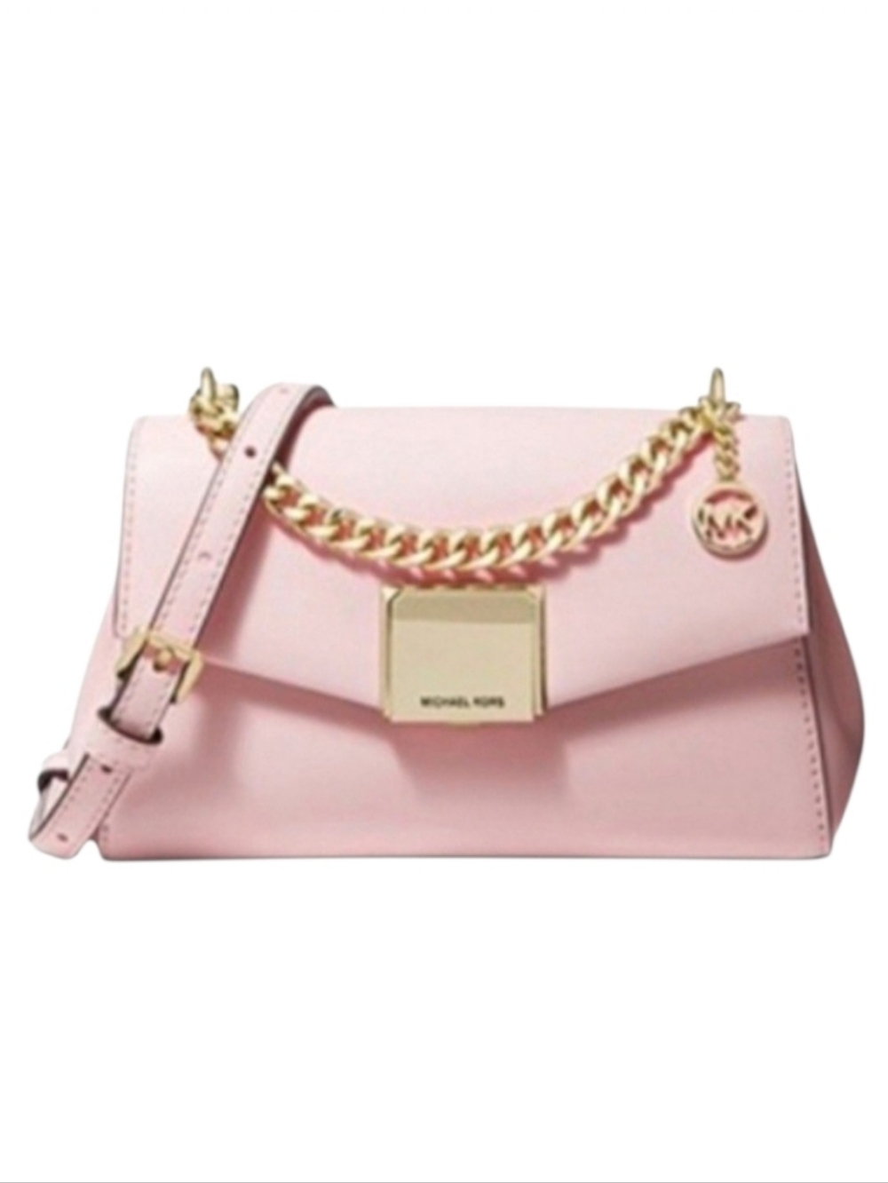 Michael Kors Lita Small Crossbody Bag Powder Blush Pink Leather NWOT